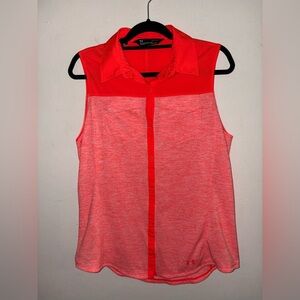 Under Armour Women's Pink Fitted HeatGear  Sleeveless Top Size L